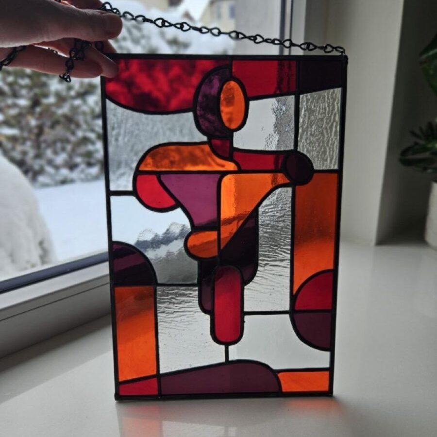 Witraż Figura Schlemmera (czerwony)